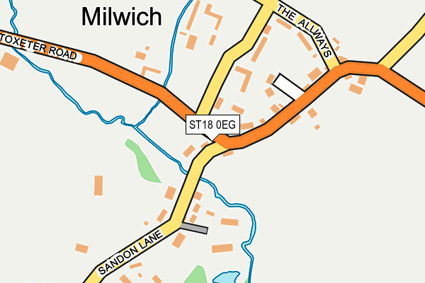 ST18 0EG map - OS OpenMap – Local (Ordnance Survey)