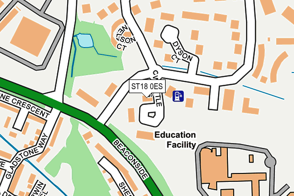 ST18 0ES map - OS OpenMap – Local (Ordnance Survey)