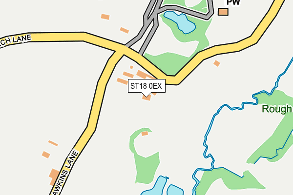 ST18 0EX map - OS OpenMap – Local (Ordnance Survey)