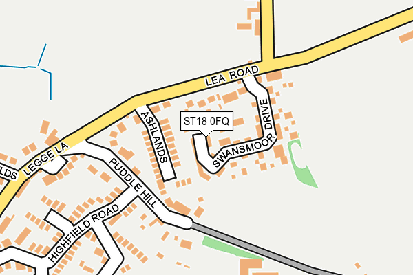 ST18 0FQ map - OS OpenMap – Local (Ordnance Survey)