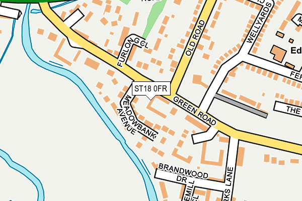 ST18 0FR map - OS OpenMap – Local (Ordnance Survey)
