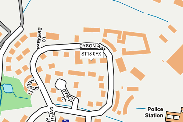 ST18 0FX map - OS OpenMap – Local (Ordnance Survey)
