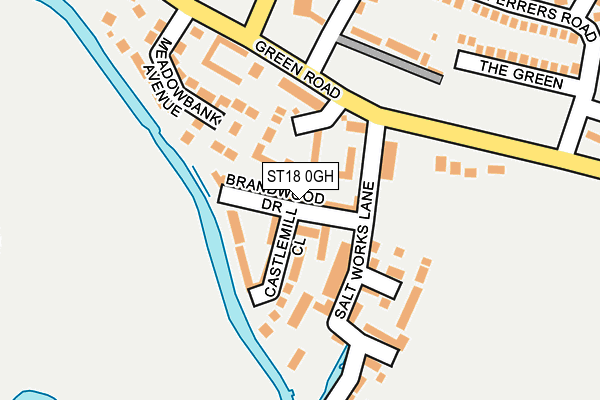 ST18 0GH map - OS OpenMap – Local (Ordnance Survey)