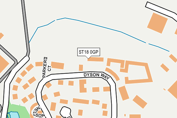 ST18 0GP map - OS OpenMap – Local (Ordnance Survey)