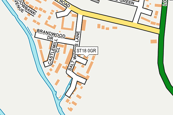 ST18 0GR map - OS OpenMap – Local (Ordnance Survey)