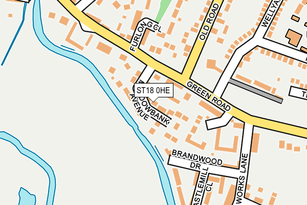 ST18 0HE map - OS OpenMap – Local (Ordnance Survey)