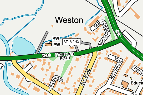 Map of WESTON ESTATES (STAFFS) LTD at local scale