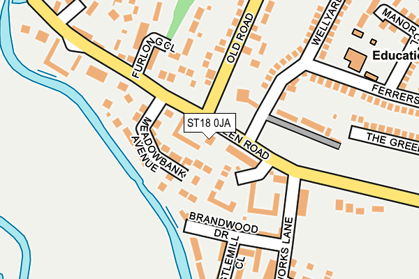 ST18 0JA map - OS OpenMap – Local (Ordnance Survey)