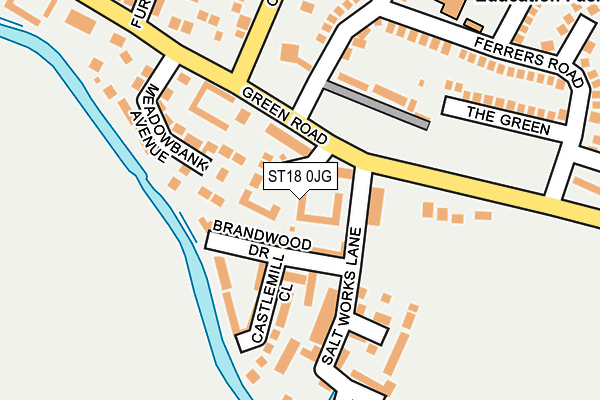 ST18 0JG map - OS OpenMap – Local (Ordnance Survey)