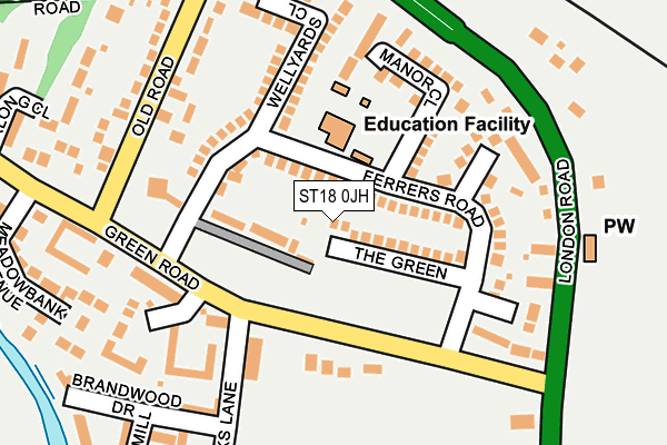 ST18 0JH map - OS OpenMap – Local (Ordnance Survey)