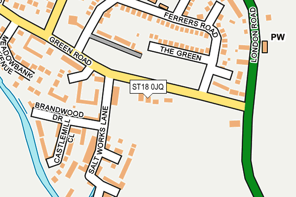 ST18 0JQ map - OS OpenMap – Local (Ordnance Survey)
