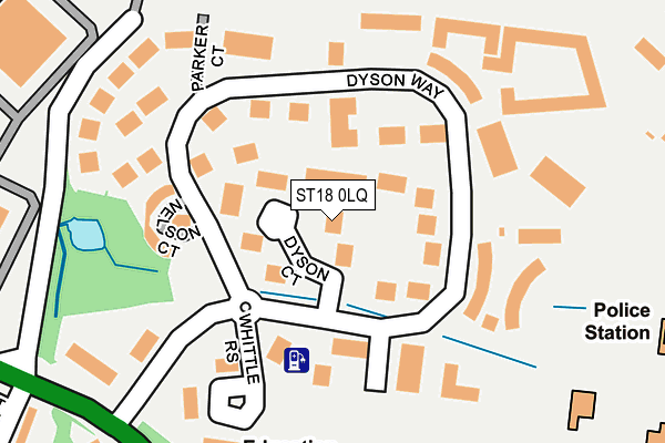 ST18 0LQ map - OS OpenMap – Local (Ordnance Survey)