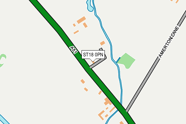 ST18 0PN map - OS OpenMap – Local (Ordnance Survey)