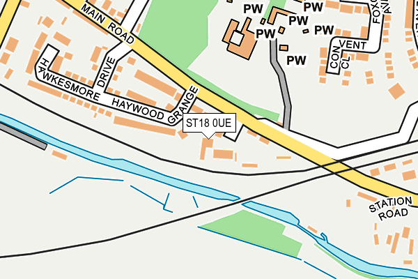 ST18 0UE map - OS OpenMap – Local (Ordnance Survey)