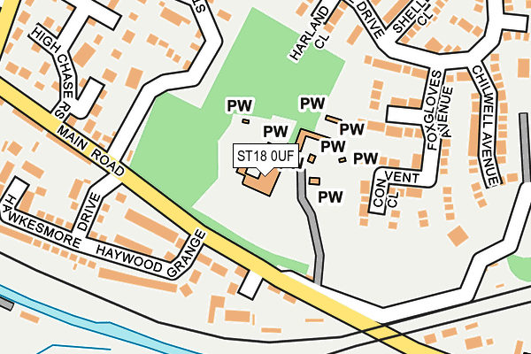 ST18 0UF map - OS OpenMap – Local (Ordnance Survey)