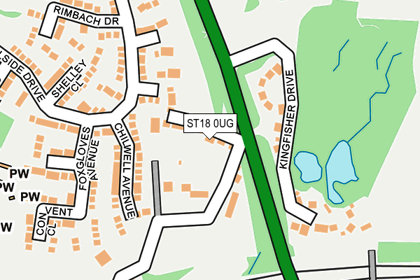 ST18 0UG map - OS OpenMap – Local (Ordnance Survey)