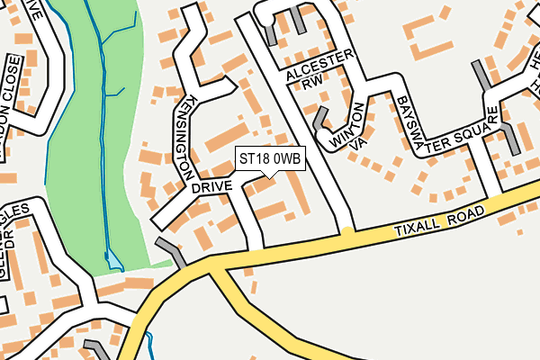 ST18 0WB map - OS OpenMap – Local (Ordnance Survey)
