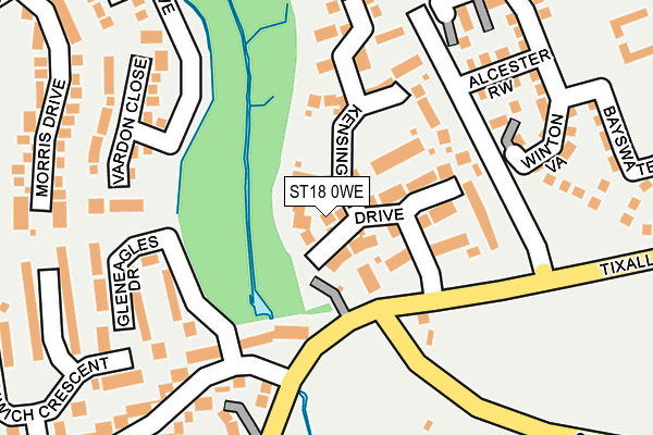 ST18 0WE map - OS OpenMap – Local (Ordnance Survey)