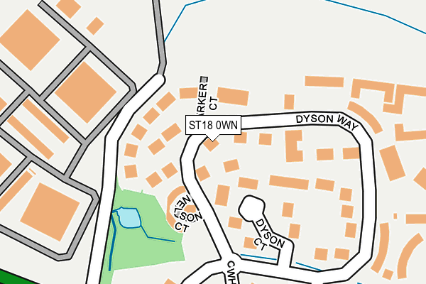 ST18 0WN map - OS OpenMap – Local (Ordnance Survey)