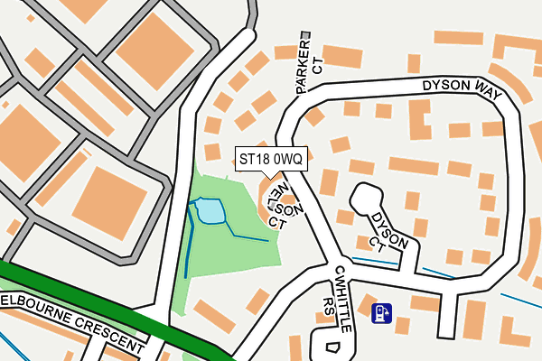 ST18 0WQ map - OS OpenMap – Local (Ordnance Survey)