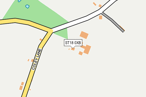 ST18 0XB map - OS OpenMap – Local (Ordnance Survey)