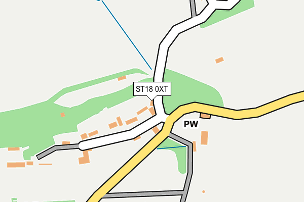 ST18 0XT map - OS OpenMap – Local (Ordnance Survey)