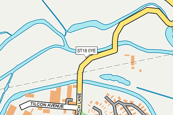 ST18 0YE map - OS OpenMap – Local (Ordnance Survey)