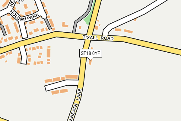 ST18 0YF map - OS OpenMap – Local (Ordnance Survey)