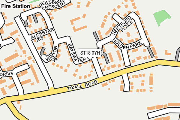 ST18 0YH map - OS OpenMap – Local (Ordnance Survey)