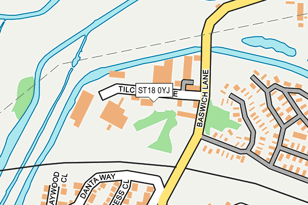 ST18 0YJ map - OS OpenMap – Local (Ordnance Survey)