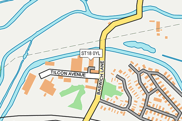 ST18 0YL map - OS OpenMap – Local (Ordnance Survey)