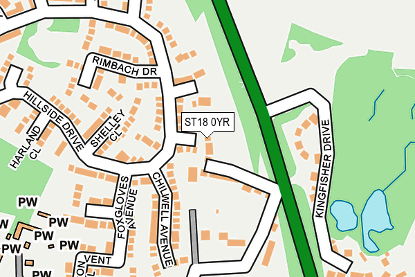 ST18 0YR map - OS OpenMap – Local (Ordnance Survey)