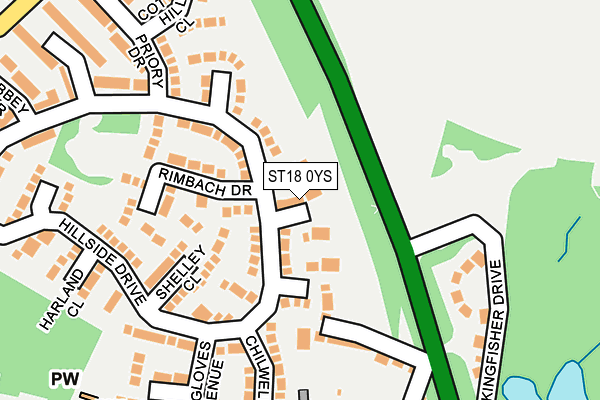 ST18 0YS map - OS OpenMap – Local (Ordnance Survey)