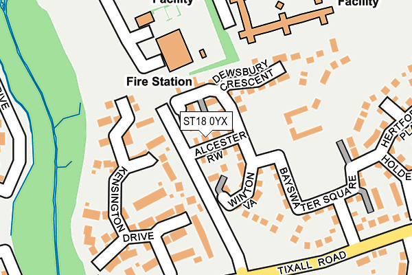 ST18 0YX map - OS OpenMap – Local (Ordnance Survey)