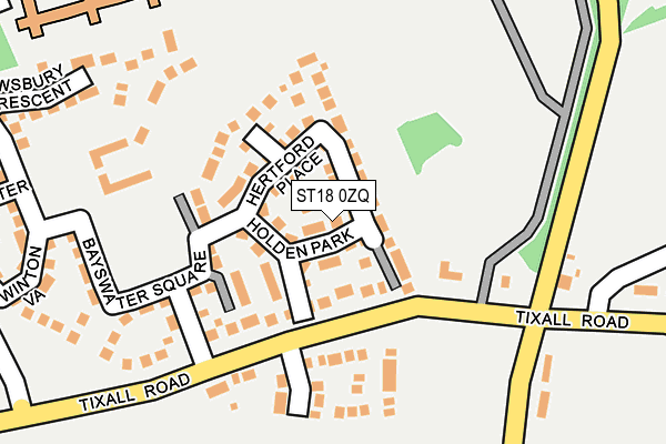 ST18 0ZQ map - OS OpenMap – Local (Ordnance Survey)