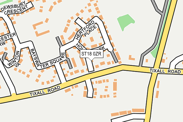 ST18 0ZR map - OS OpenMap – Local (Ordnance Survey)