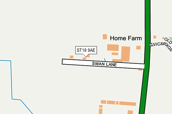 ST18 9AE map - OS OpenMap – Local (Ordnance Survey)