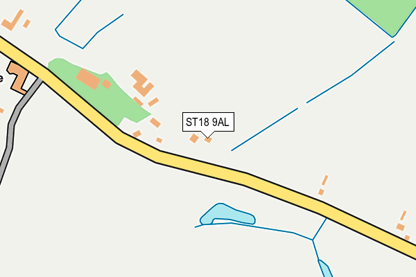 ST18 9AL map - OS OpenMap – Local (Ordnance Survey)