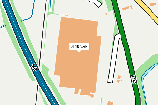 ST18 9AR map - OS OpenMap – Local (Ordnance Survey)