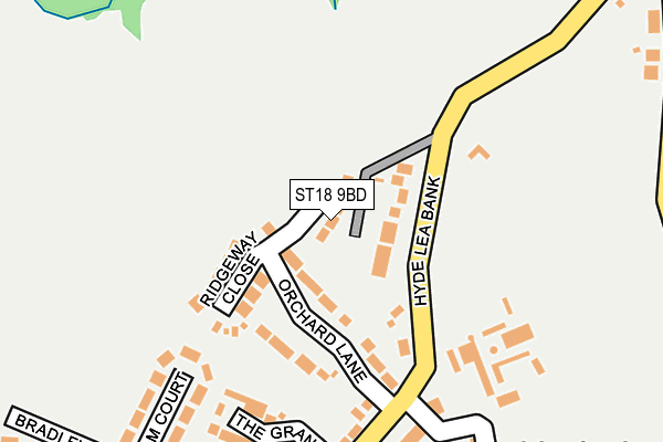 ST18 9BD map - OS OpenMap – Local (Ordnance Survey)