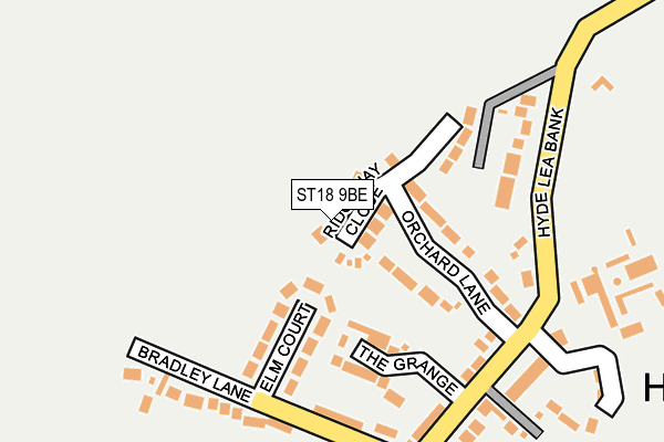 ST18 9BE map - OS OpenMap – Local (Ordnance Survey)