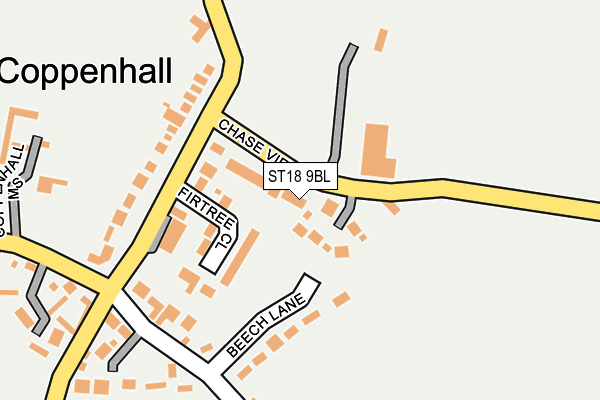 ST18 9BL map - OS OpenMap – Local (Ordnance Survey)