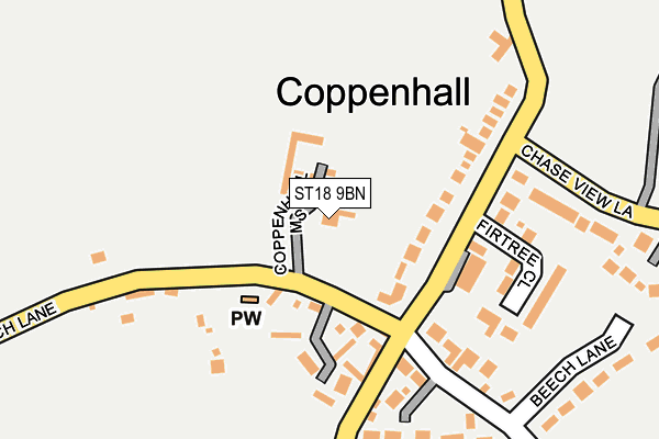 ST18 9BN map - OS OpenMap – Local (Ordnance Survey)