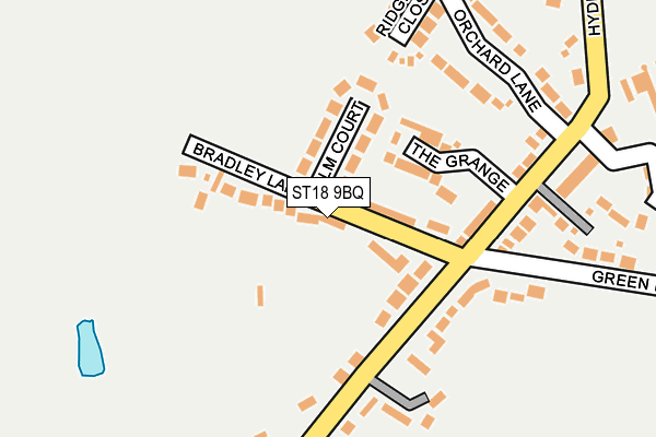 ST18 9BQ map - OS OpenMap – Local (Ordnance Survey)
