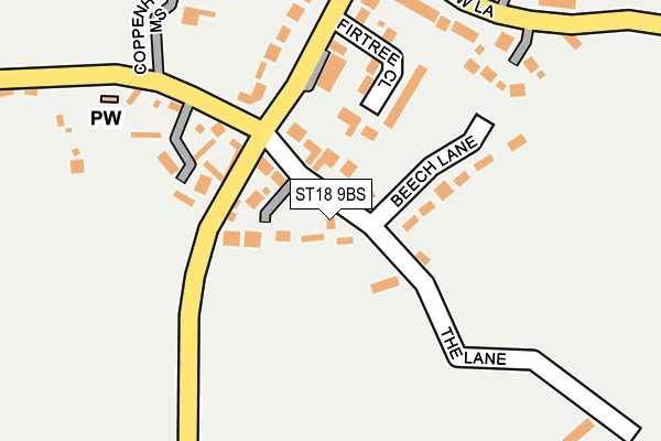 ST18 9BS map - OS OpenMap – Local (Ordnance Survey)