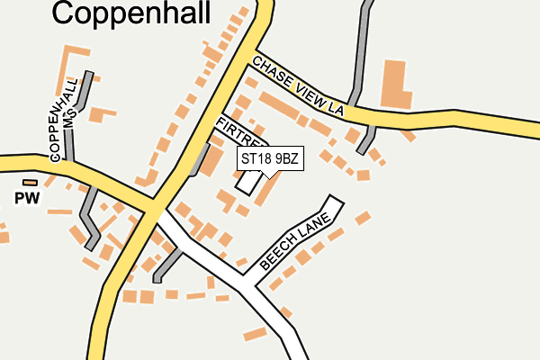 ST18 9BZ map - OS OpenMap – Local (Ordnance Survey)