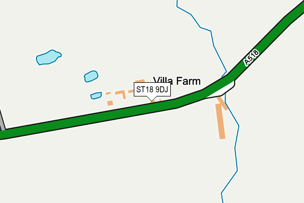 ST18 9DJ map - OS OpenMap – Local (Ordnance Survey)