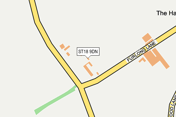 ST18 9DN map - OS OpenMap – Local (Ordnance Survey)