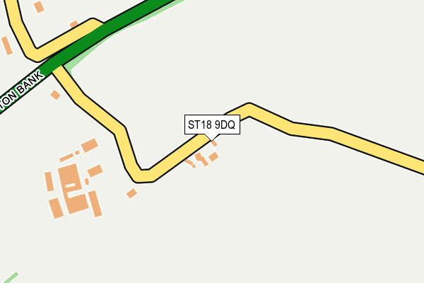 ST18 9DQ map - OS OpenMap – Local (Ordnance Survey)