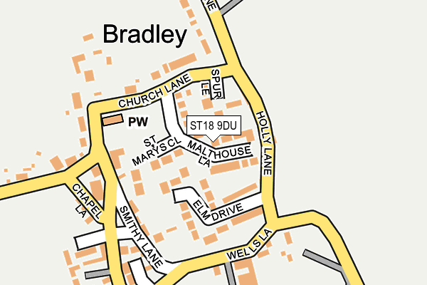 ST18 9DU map - OS OpenMap – Local (Ordnance Survey)